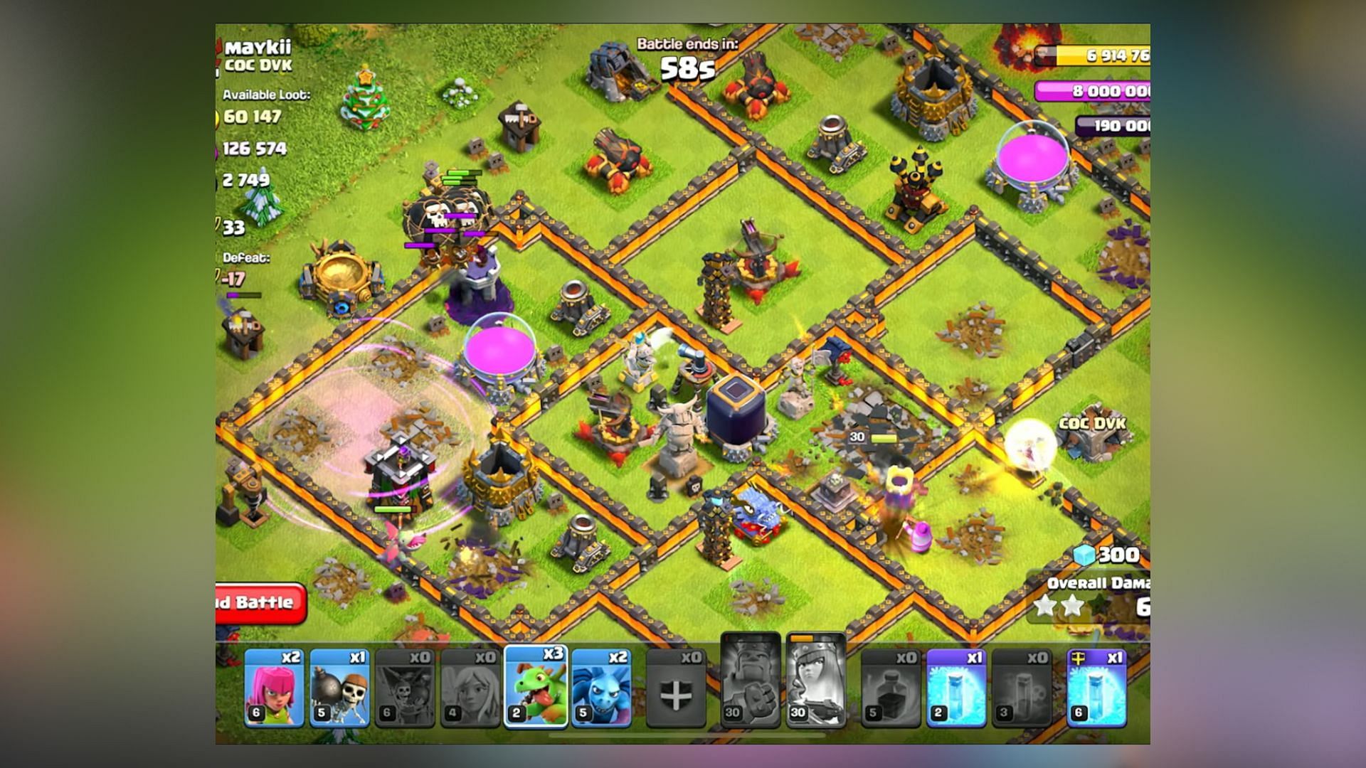 How to use Queen Walk Baby DragLoon attacking strategy in Clash of Clans (Image via SuperCell)